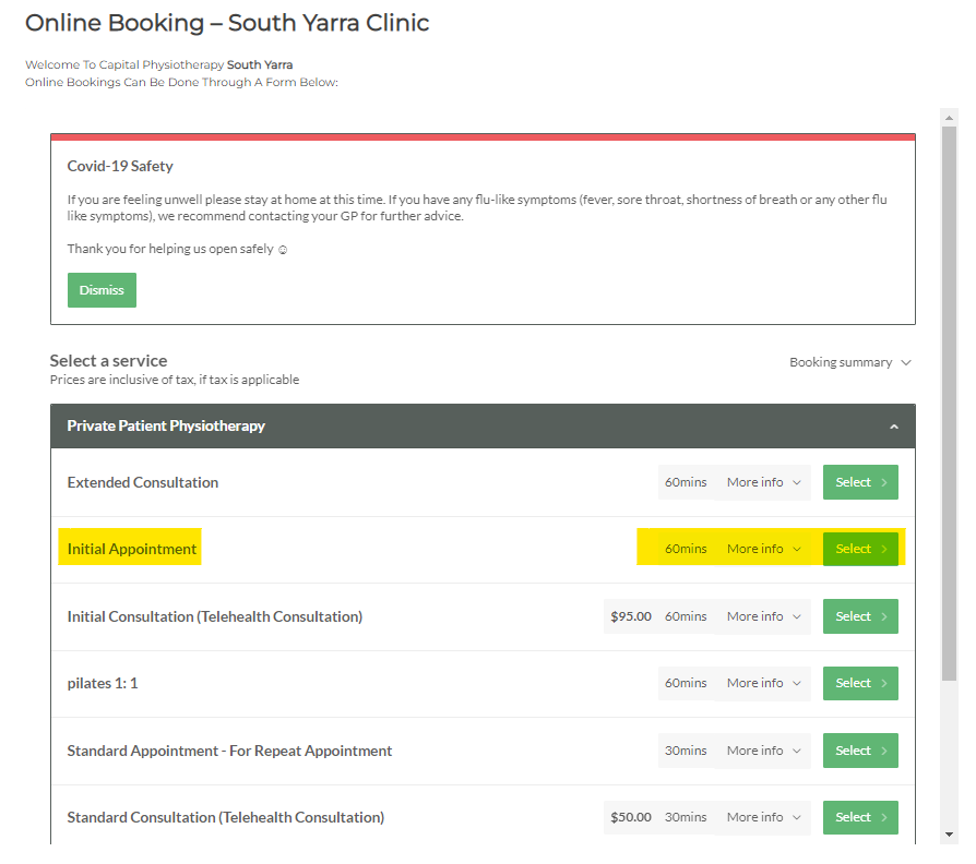 booking post covid rehab program capital physiotherapy